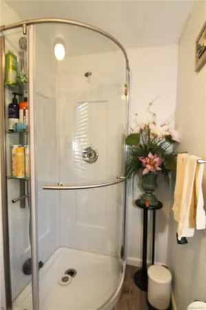 a bathroom with a shower