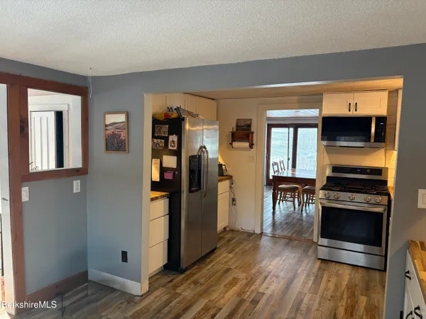 a view of a bedroom with baby bed