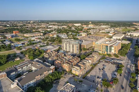 an aerial view of multiple house