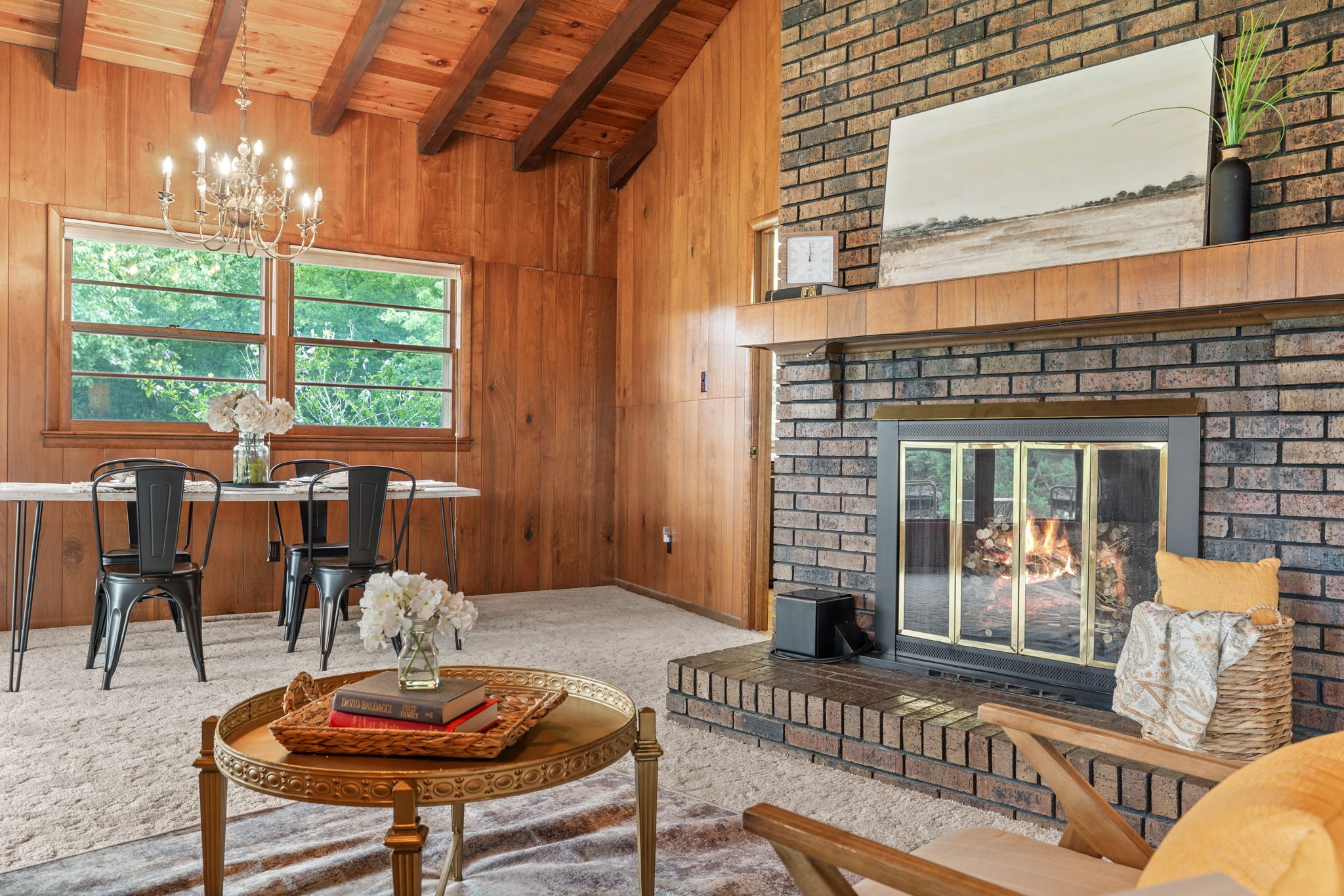 3443 Mann Road Lebanon, TN 37087 - Photo 33 of 55 a living room with furniture a fireplace and a floor to ceiling window