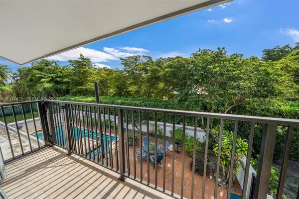 a view of a balcony with outdoor space