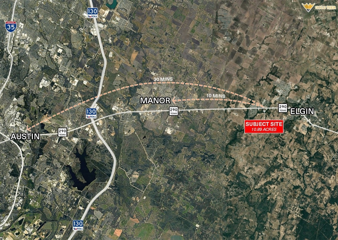 18401 Highway 290 Elgin, TX 78621 - Photo 5 of 8 Aerial view of property's location