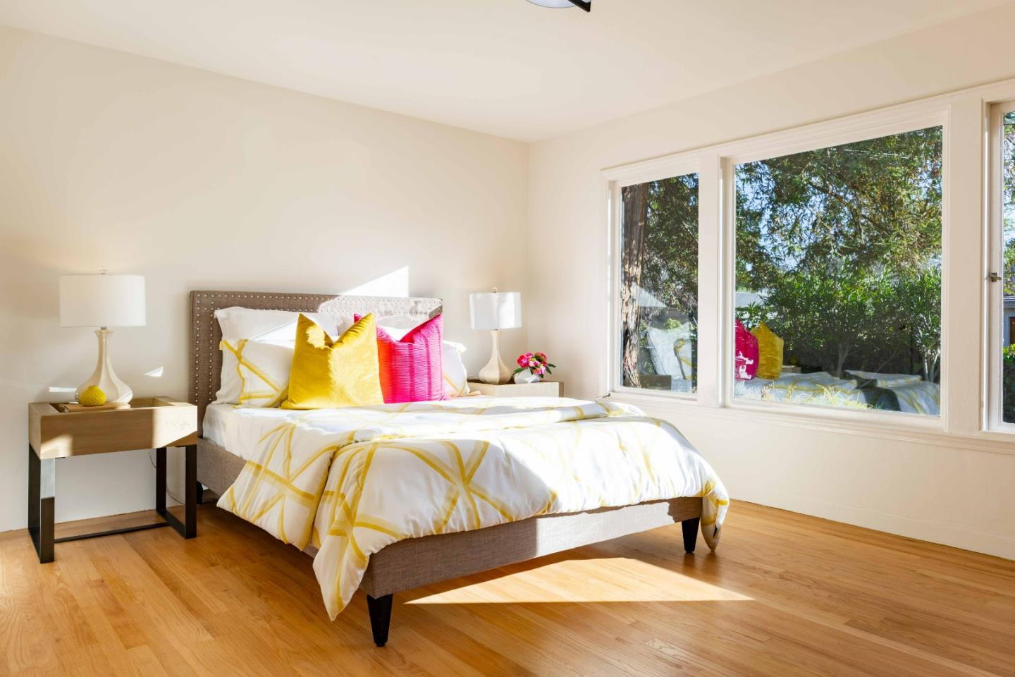 764 Parma Way Los Altos, CA 94024 - Photo 14 of 21 a bedroom with a bed and a large window with outer view