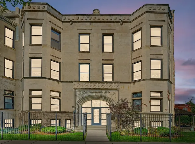 a front view of a building