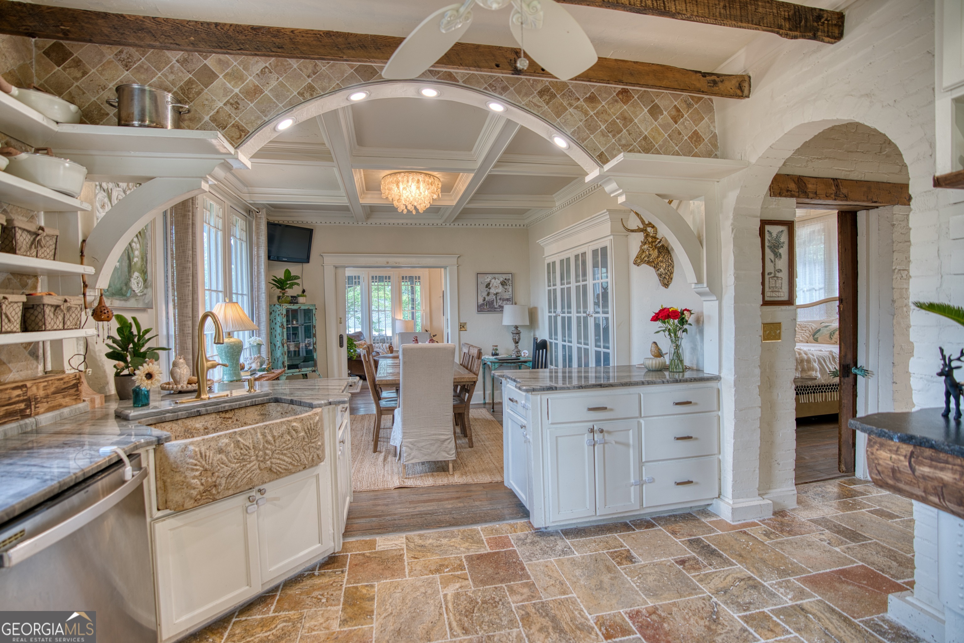 407 East 3rd Street Rome, GA 30161 - Photo 11 of 78 a living room with granite countertop furniture and a fireplace
