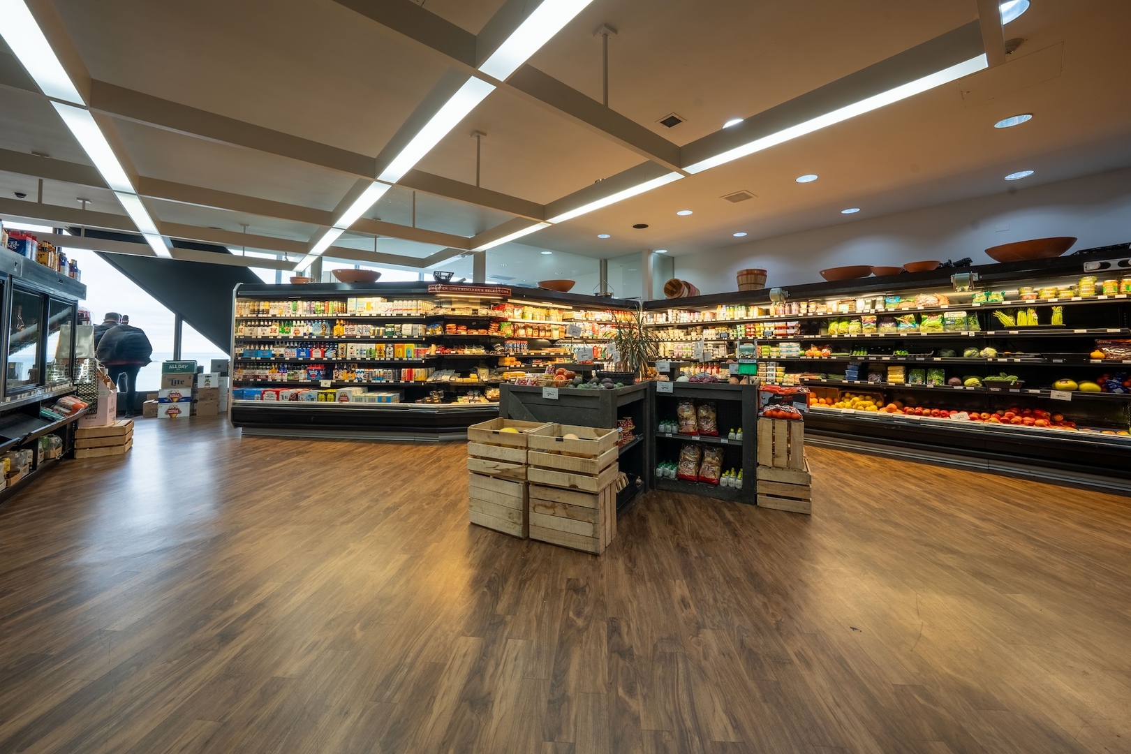 175 East Delaware Place, Unit 6706 Chicago, IL 60611 - Photo 23 of 26 a living room with lots of furniture and kitchen view