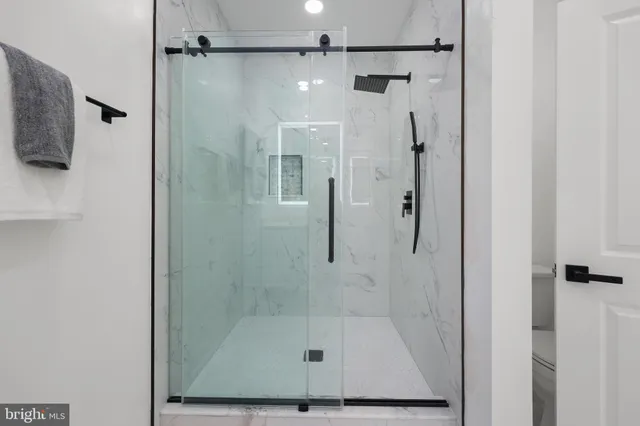 a bathroom with a shower