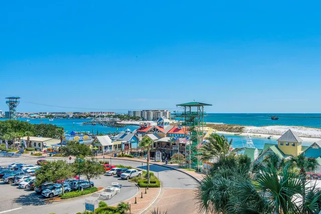 an outdoor space with seating