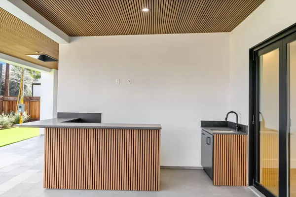 a view of swimming pool with a yard