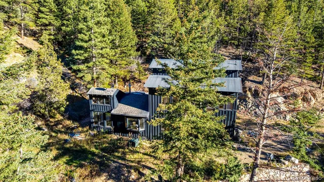 a view of a bench in a garden