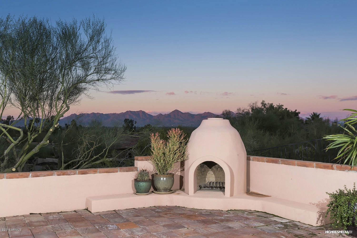 6331 East Quartz Mountain Road Paradise Valley, AZ 85253 - Photo 11 of 19 Charming Outdoor Patio with Fireplace