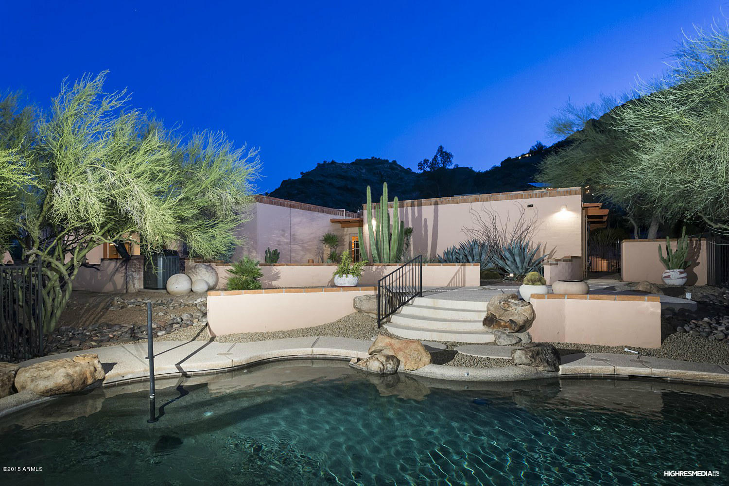 6331 East Quartz Mountain Road Paradise Valley, AZ 85253 - Photo 16 of 19 View from Pool Toward House