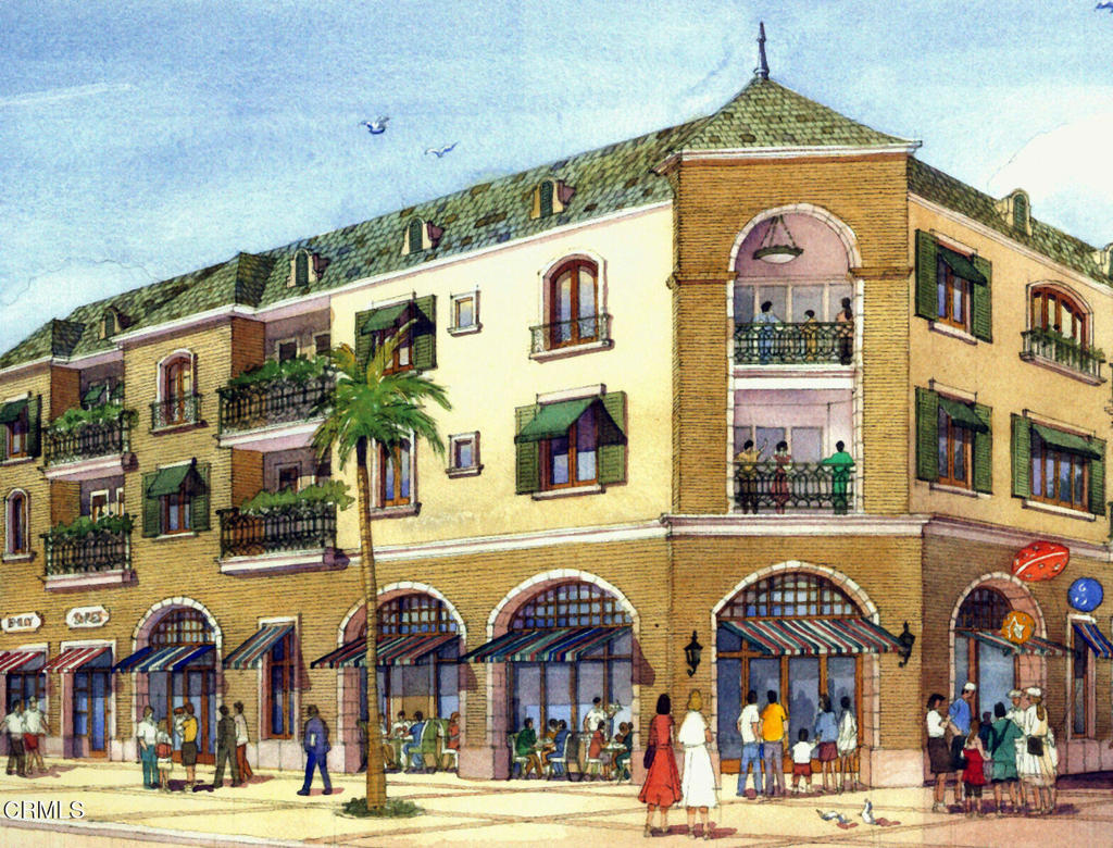 a front view of building with parking