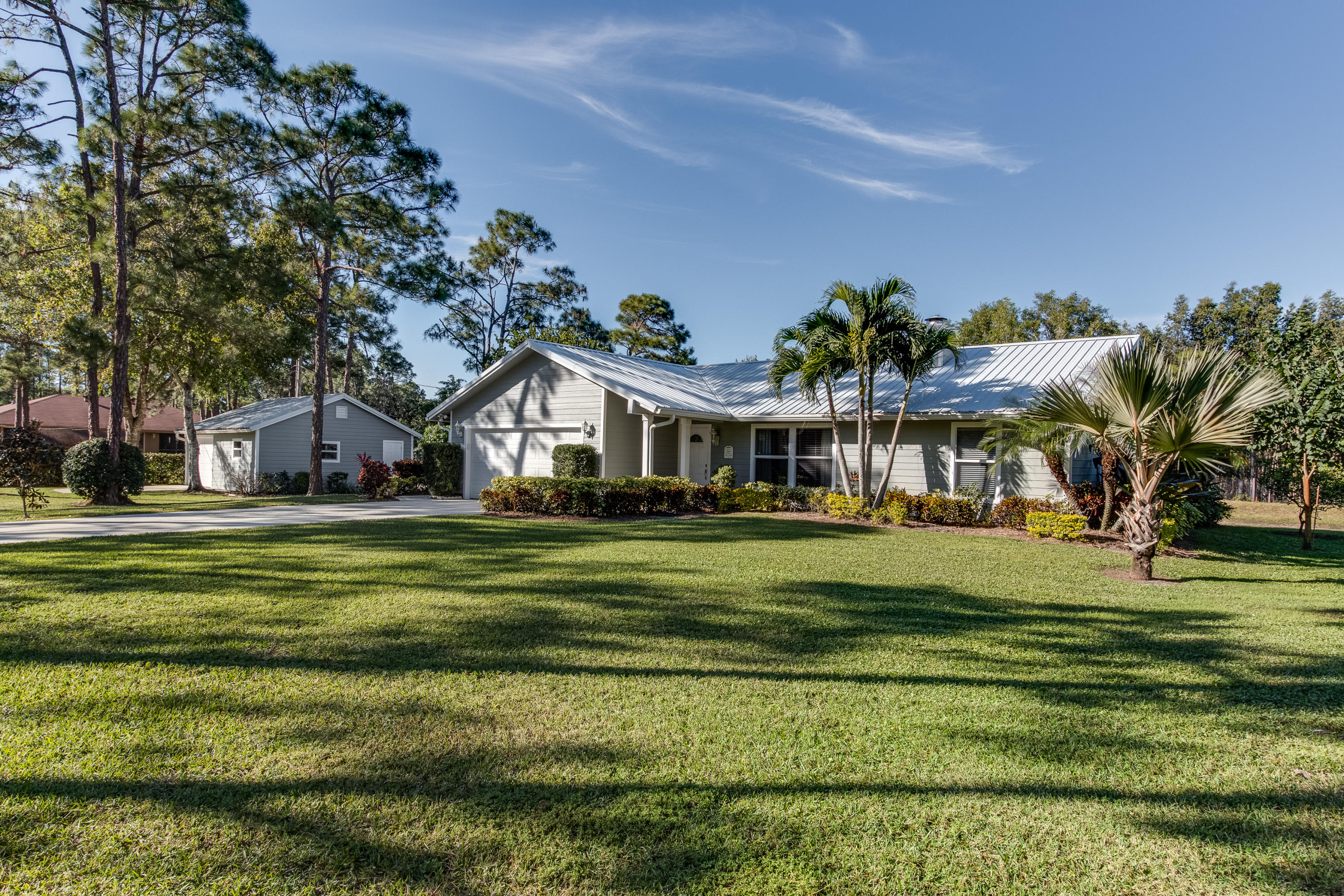Manicured landscaping