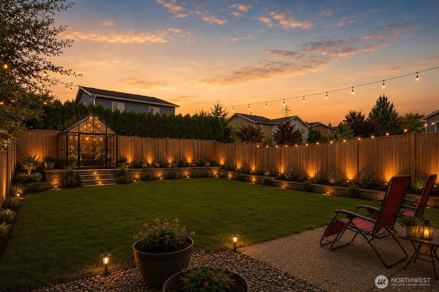4119 167th Place Southeast Bothell, WA 98012 - Photo 30 of 39 a view of a backyard with sitting area