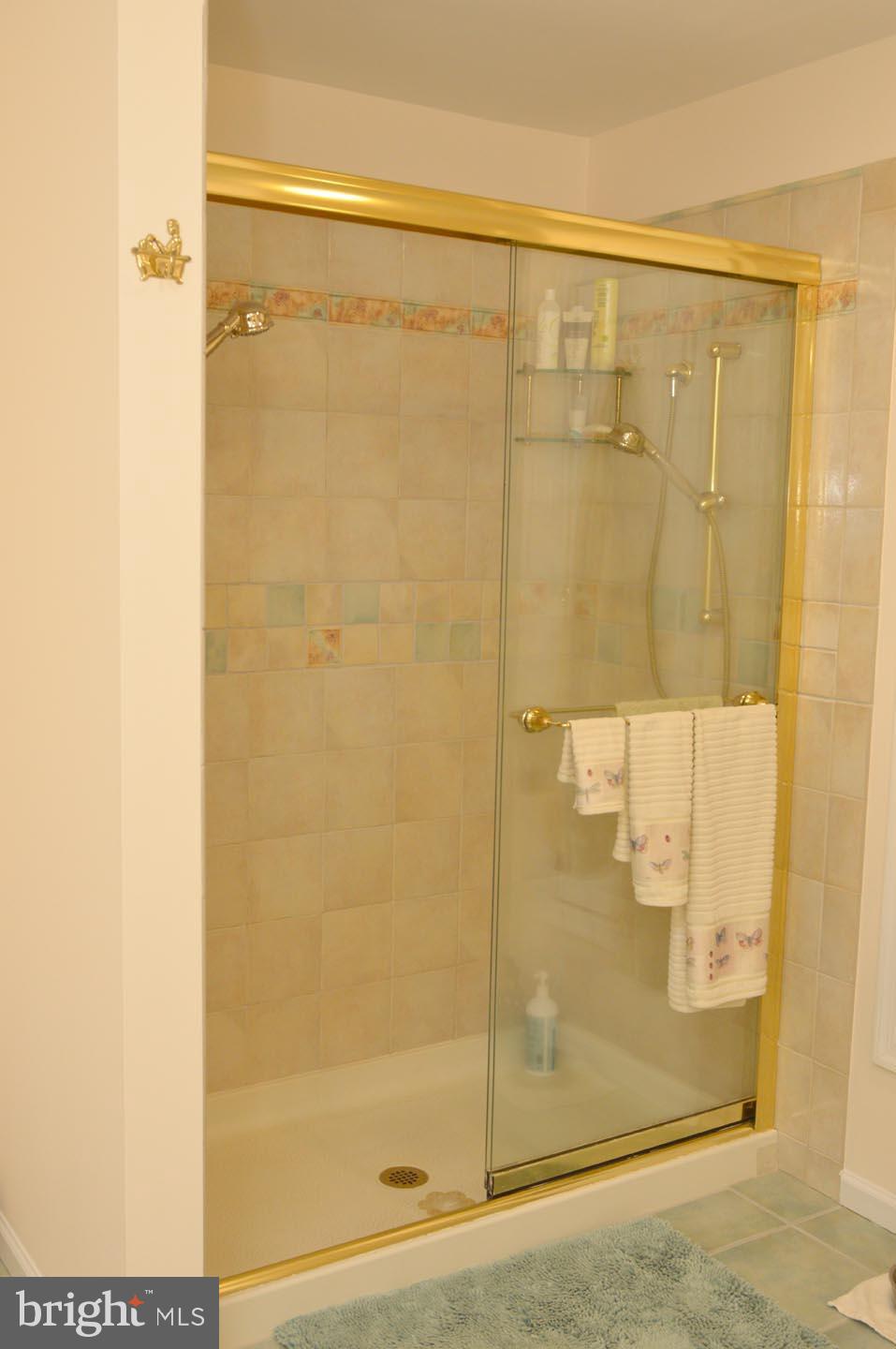 16 Ginger Road Chesterfield, NJ 08515 - Photo 17 of 27 a bathroom with a glass shower door