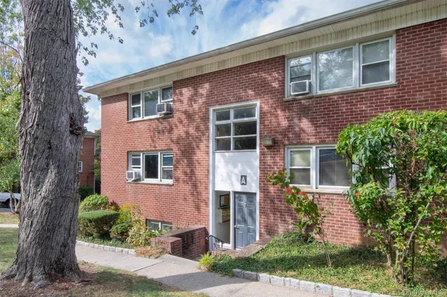 front view of a house with a tree