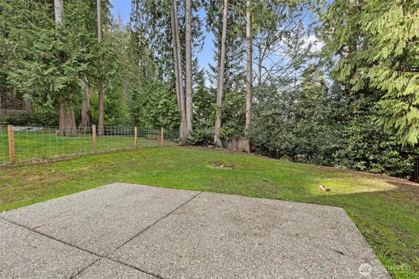 a view of a park and trees