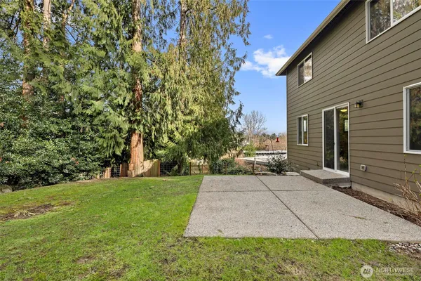 a view of a back yard of the house