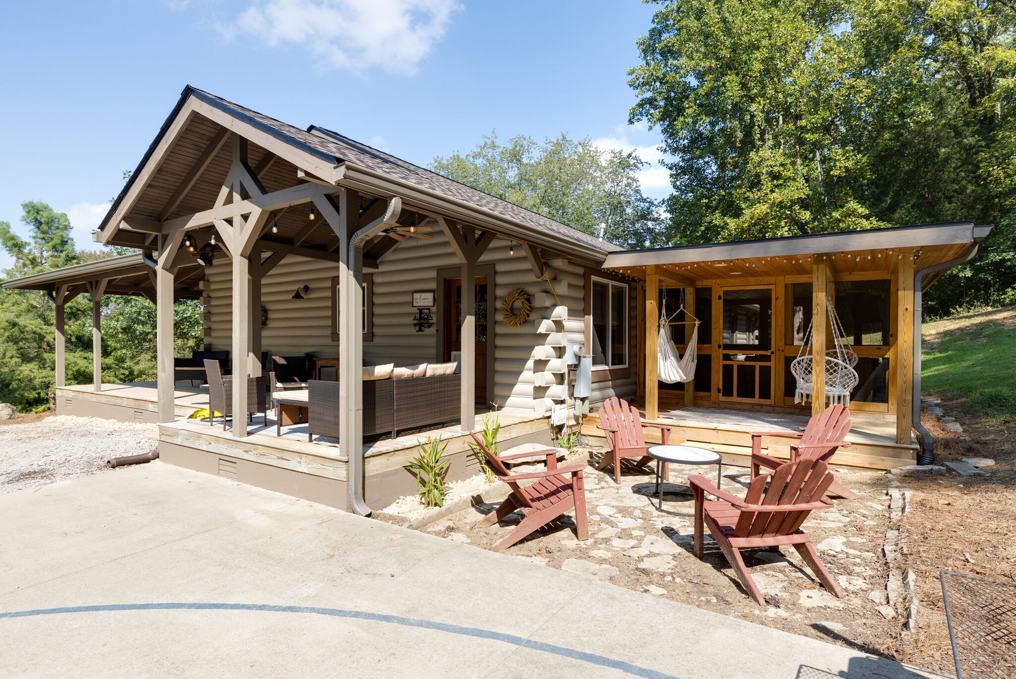 4520 Dugger Road Culleoka, TN 38451 - Photo 2 of 40 a view of a patio with table and chairs and potted plants