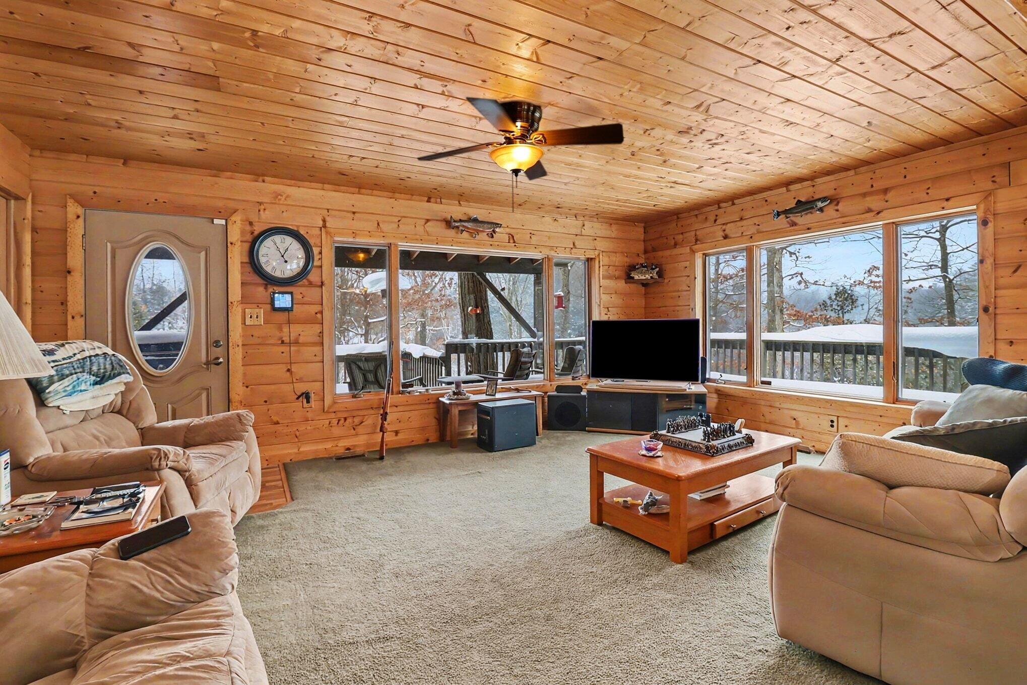 1051 West White Road Free Soil, MI 49411 - Photo 7 of 47 Living Room w/river views