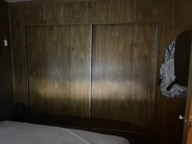 a view of wooden door