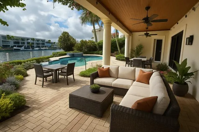 a view of an empty room with a fireplace