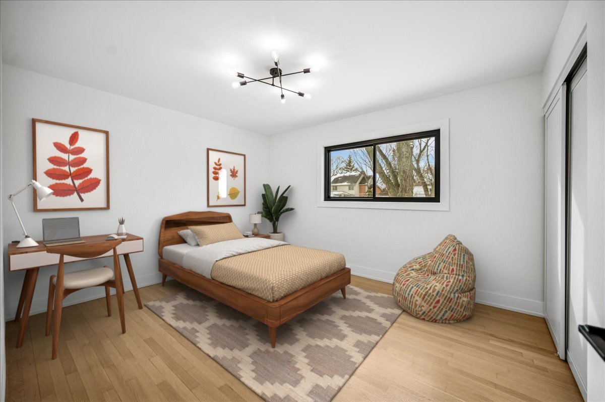 626 Barberry Road Highland Park, IL 60035 - Photo 21 of 38 a bedroom with a bed and a chandelier