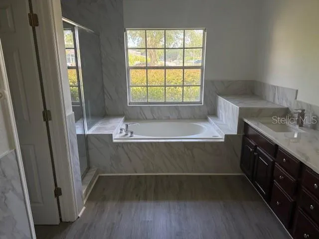 a bathroom with a sink and a bathtub