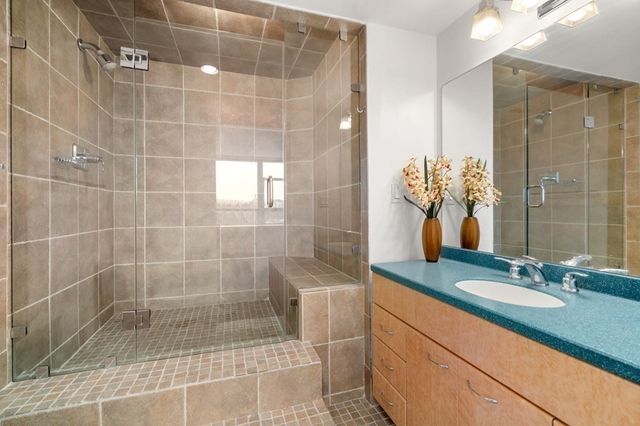 a bathroom with a shower