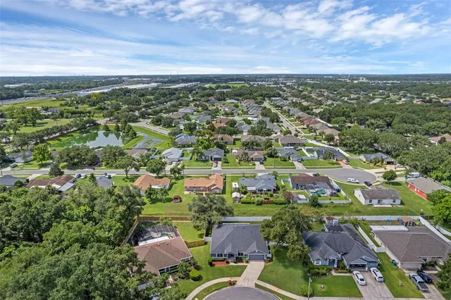 an aerial view of multiple house