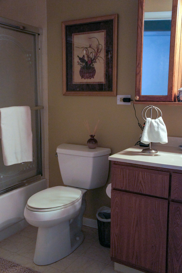 308 College Crossing, Unit 133 Rolling Meadows, IL 60008 - Photo 13 of 16 a bathroom with a toilet a sink and mirror