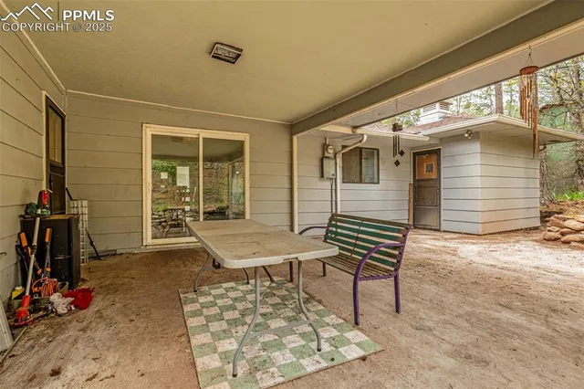 a view of outdoor space with seating area