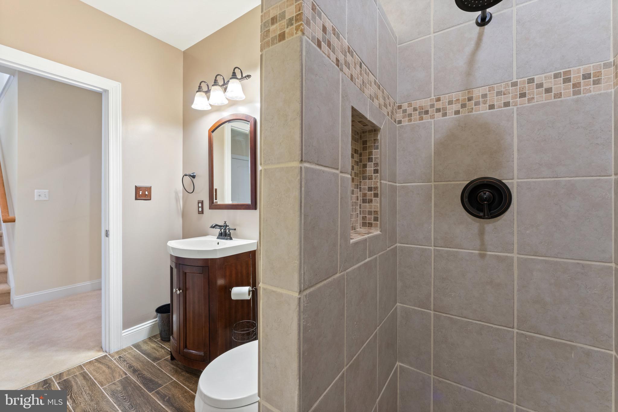 16277 Jetty Loop Woodbridge, VA 22191 - Photo 69 of 92 a bathroom with a sink a toilet and shower