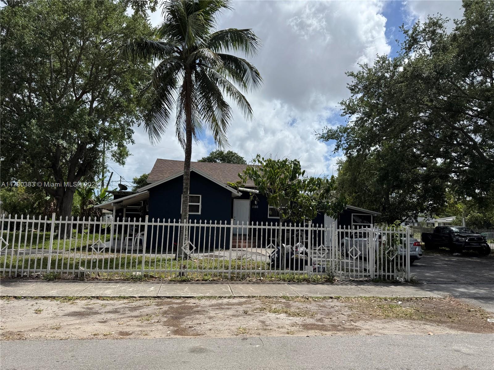 a view of a wrought iron fences