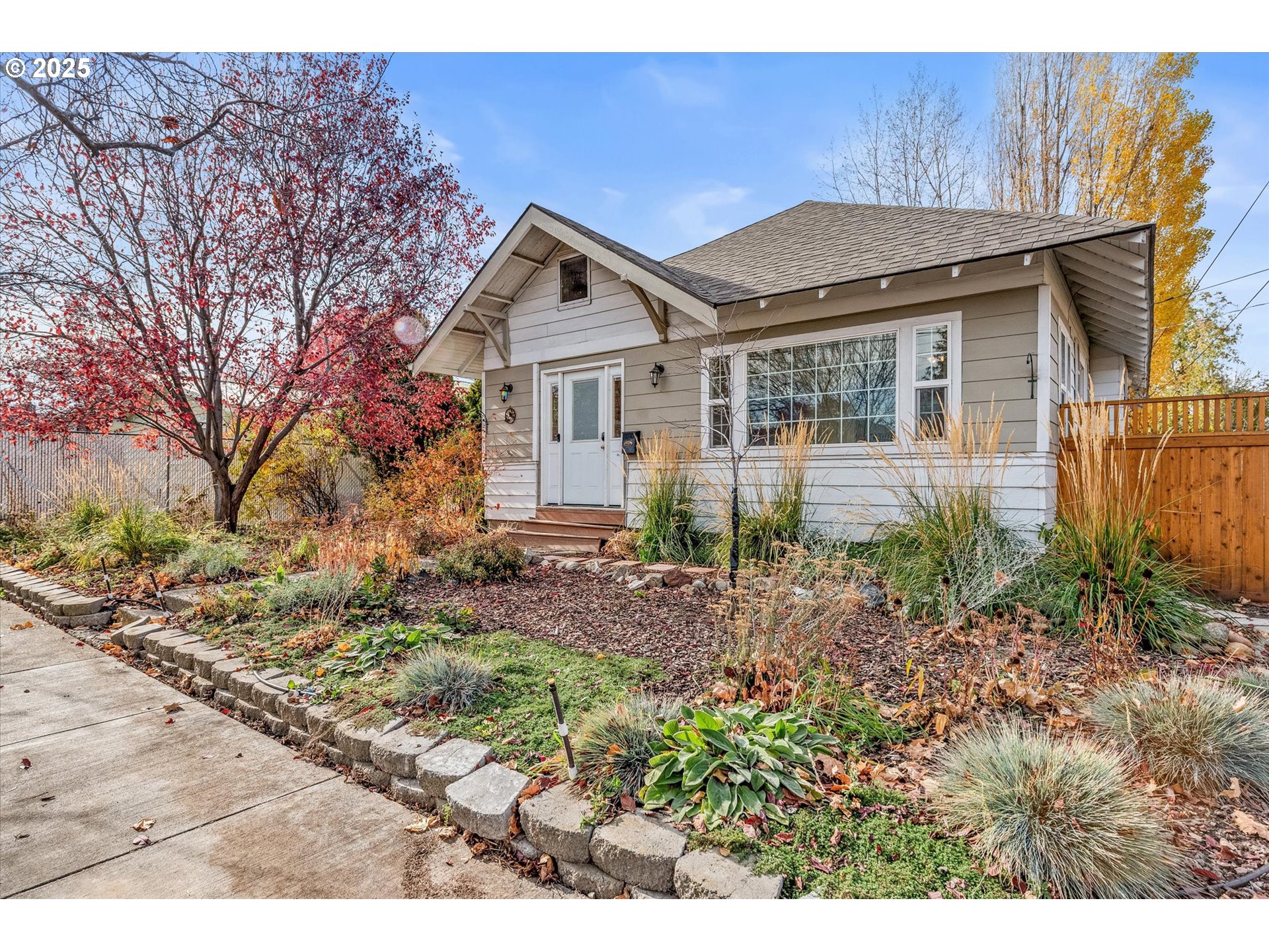 2819 College Street Baker City, OR 97814 - Photo 3 of 47 a view of a yard in front of a house with plants and large tree
