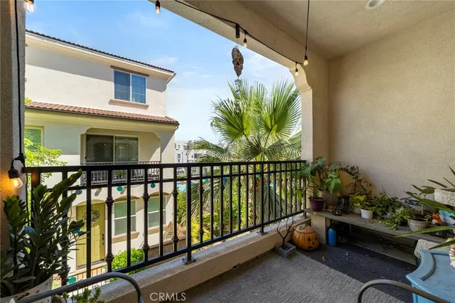 a view of a porch with furniture