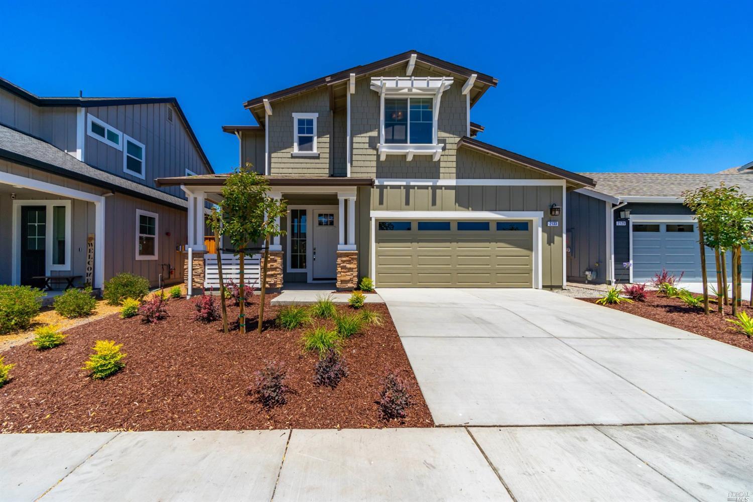 2125 Soleil Way Santa Rosa, CA 95403 - Photo 1 of 1 a front view of a house with basket ball court and outdoor seating