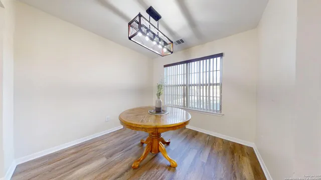 a room with a workspace