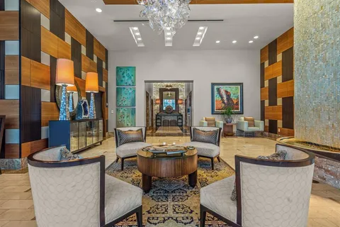 a living room filled with furniture