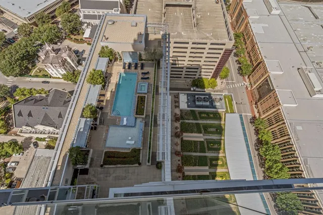 a view of a balcony with furniture