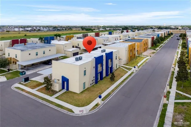 an aerial view of a city