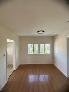 an empty room with windows