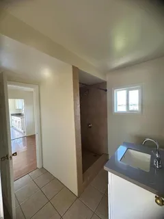 a view of a room that has a couch in it