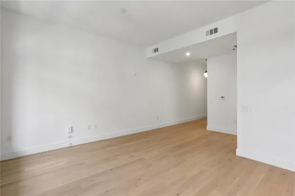 a view of a balcony with window