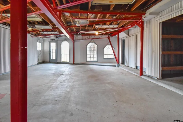 a view of a room with porch and stairs