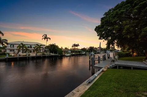 a view of a lake with houses