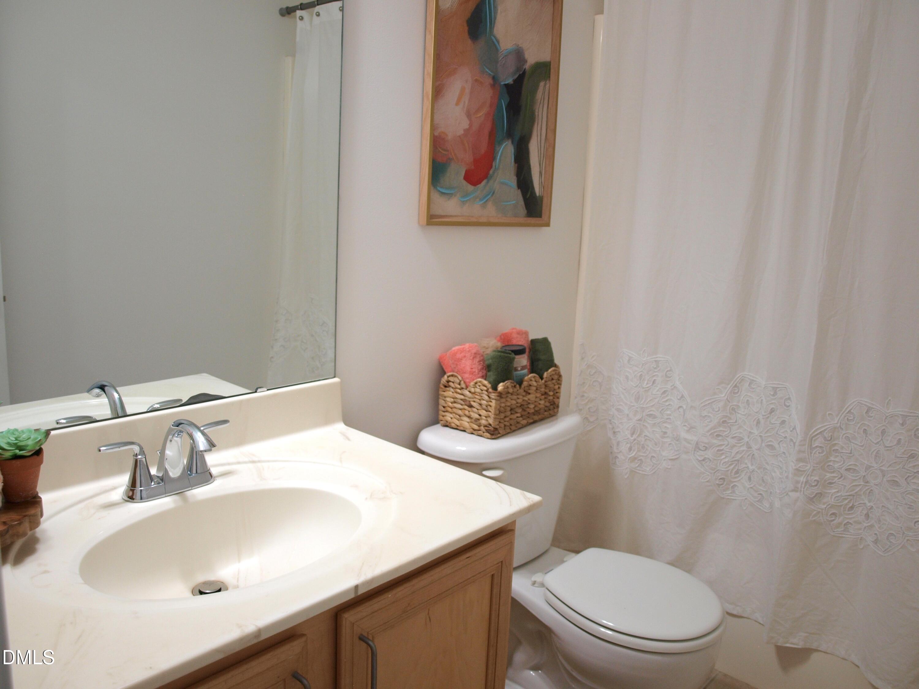 4815 Landover Charge Lane Raleigh, NC 27616 - Photo 13 of 18 a bathroom with a sink mirror and toilet