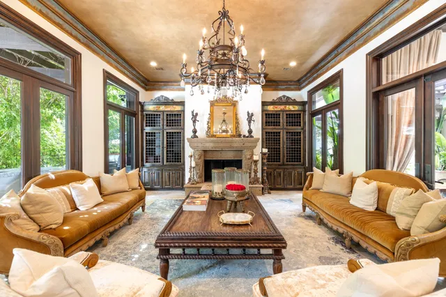 a view of a street with a building in the background