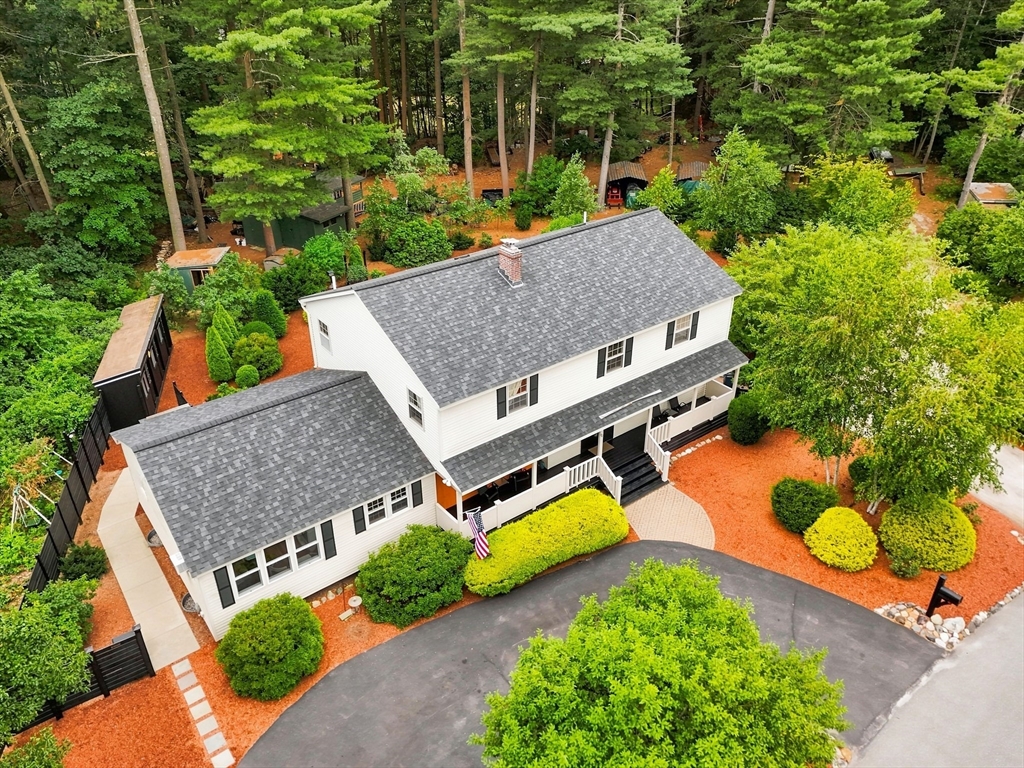 90 Rounsevell Road Tewksbury, MA 01876 - Photo 36 of 42 an aerial view of a house with yard swimming pool and outdoor seating